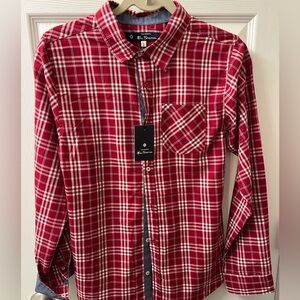 Ben Sherman Red and White Checkered Shirt - Boys 16